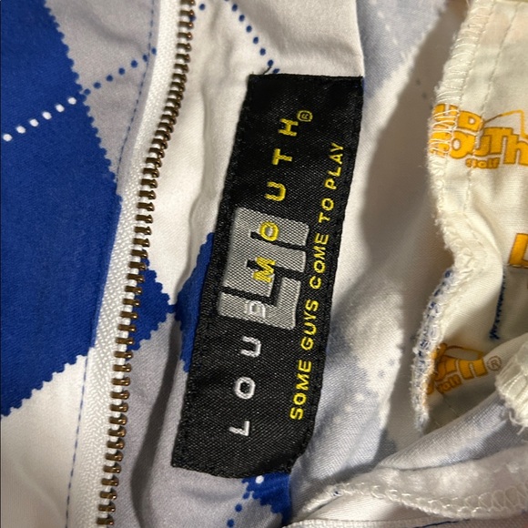 Men’s Loudmouth Golf Blue and White Argyle Golf Pants 34x32 EUC - Picture 3 of 6